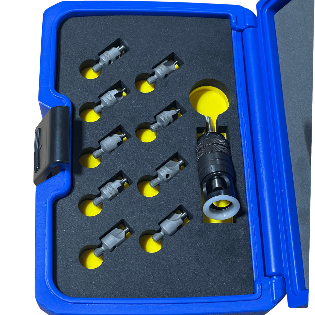 Top View of  GAT-MS-K100 Countersink & Microstop Kit for GM & Tesla Rivet Installation –  100° Top View of  GAT-MS-K100 Countersink & Microstop Kit for GM & Tesla Rivet Installation –  100°