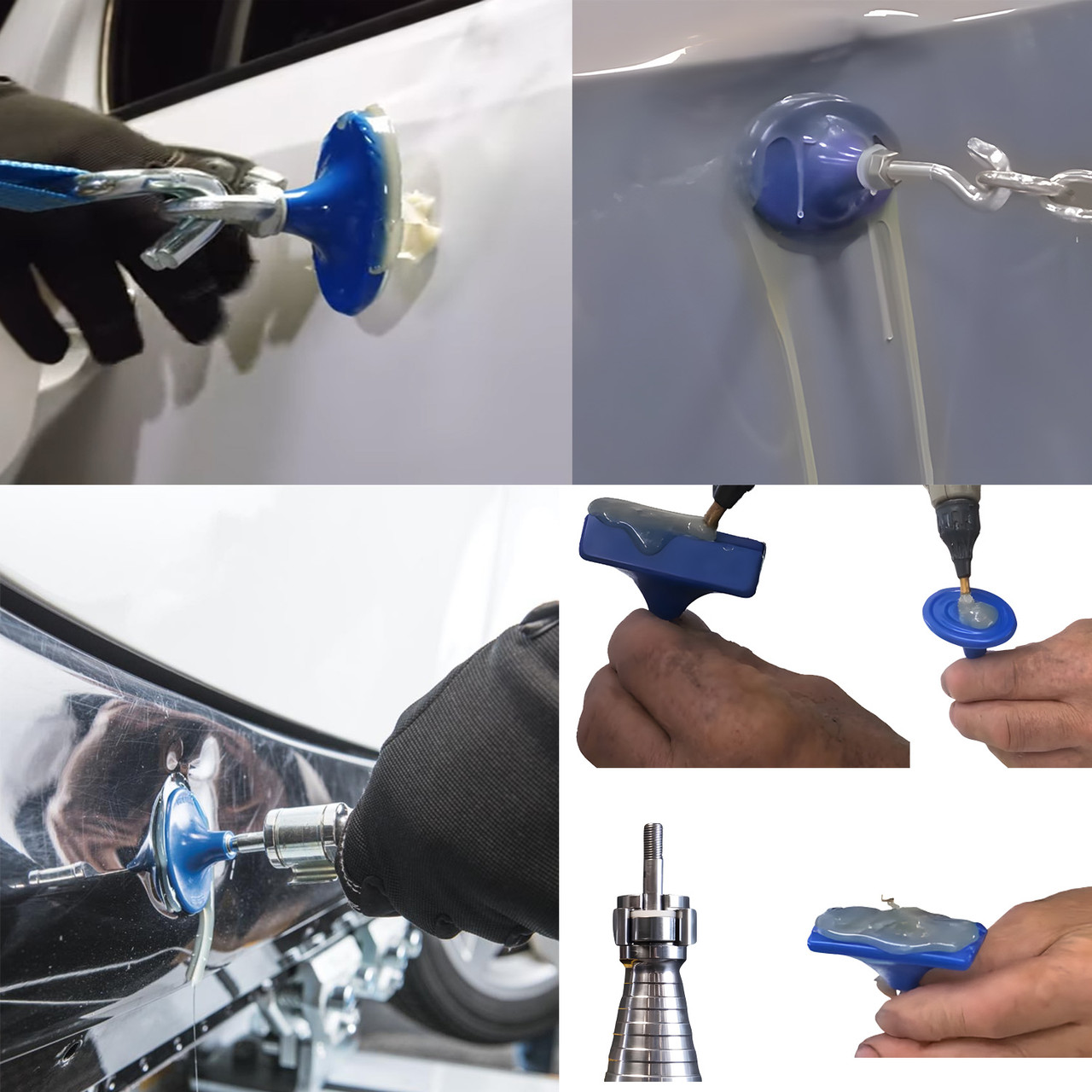 Various attachment of Big Glue Professional Heavy-Duty Dent Pulling Kit Various attachment of Big Glue Professional Heavy-Duty Dent Pulling Kit
