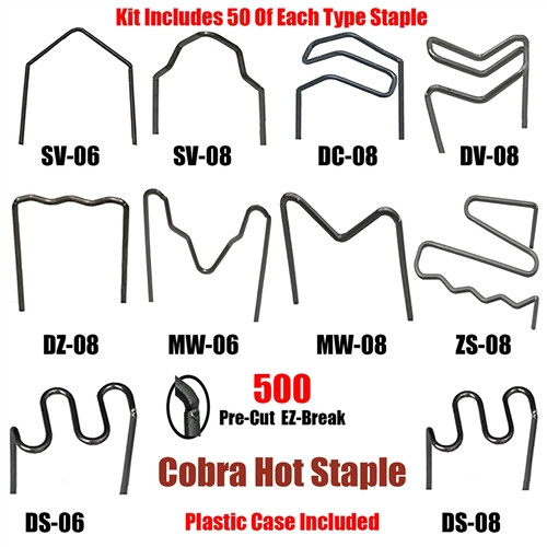 Cobra Hot Staples Kit - 10 Types CK-12 (500 Staples)