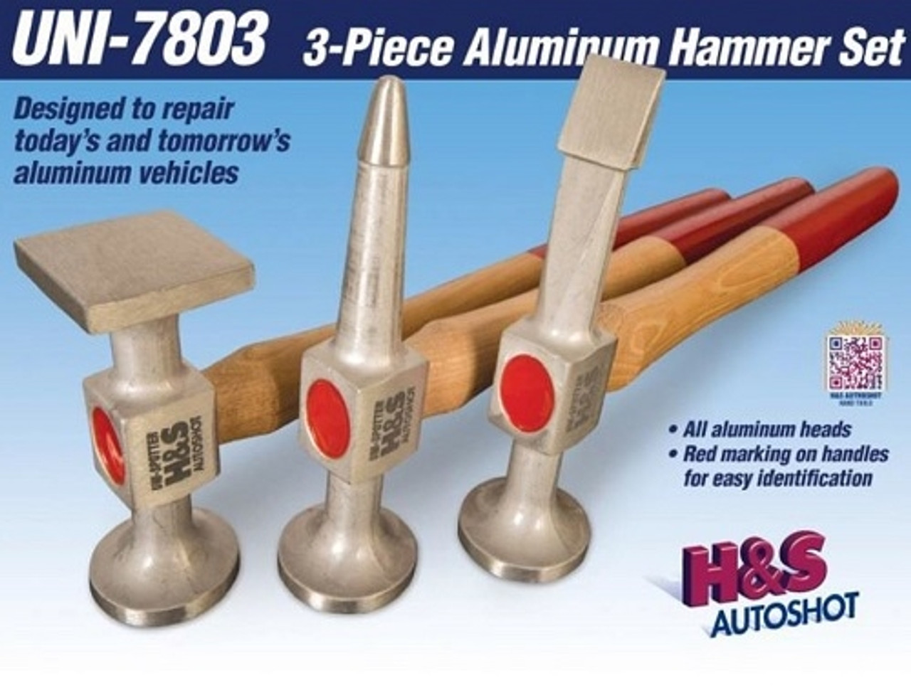 H & S Autoshot 7803 3 pc Aluminum Hammer Set