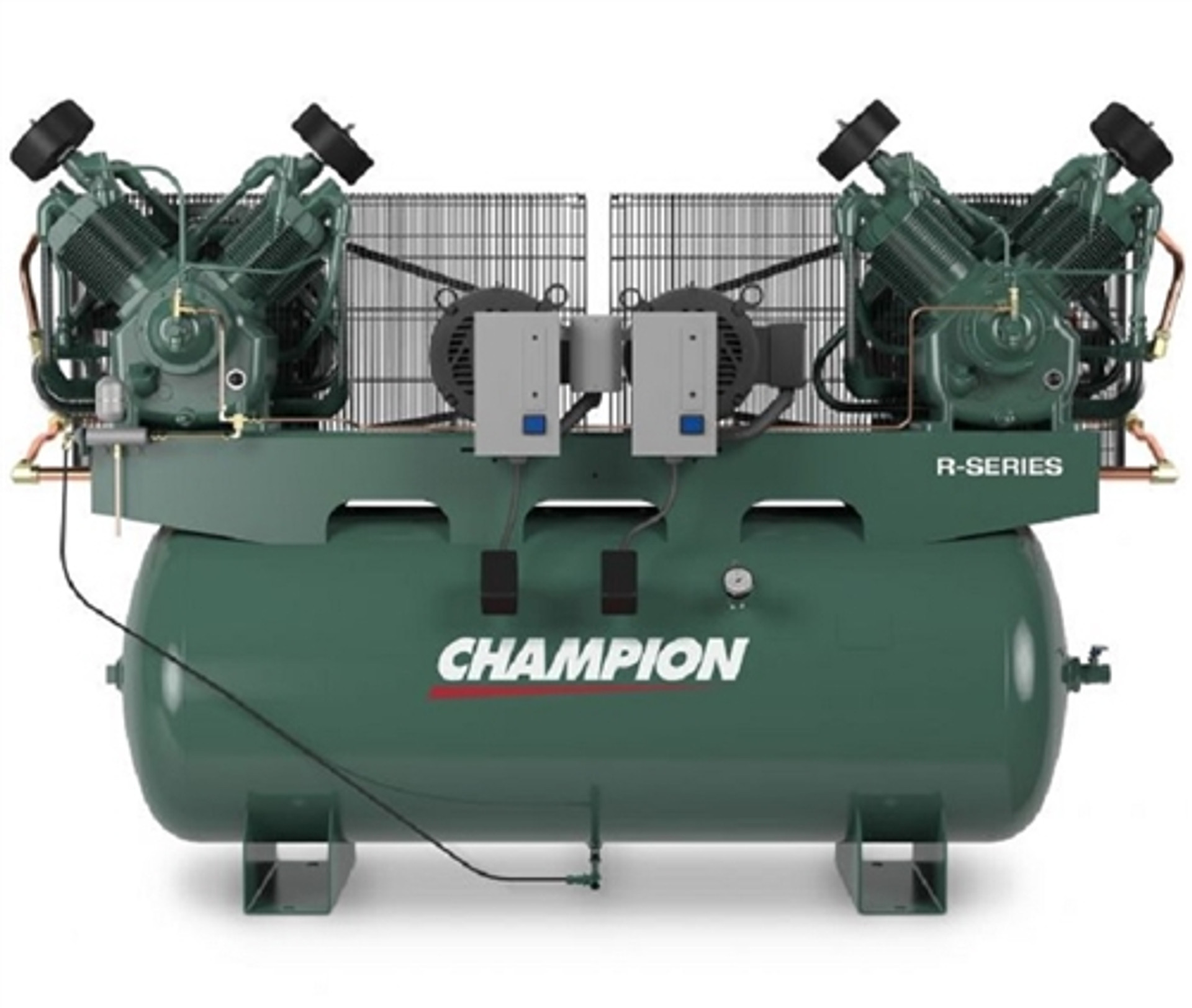 Champion Hr15d 24 15 Hp 240gal Horizontal Tank Duplex Air Compressor