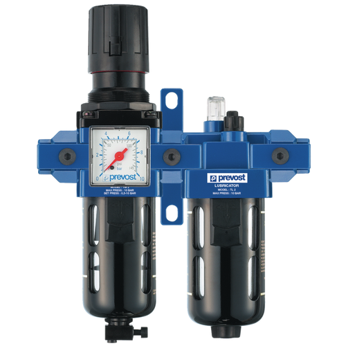 Prevost TB PSM202 Filter Regulator Lubricator 2 Units 3/8" Gas FNPT Prevost TB PSM202 Filter Regulator Lubricator 2 Units 3/8" Gas FNPT