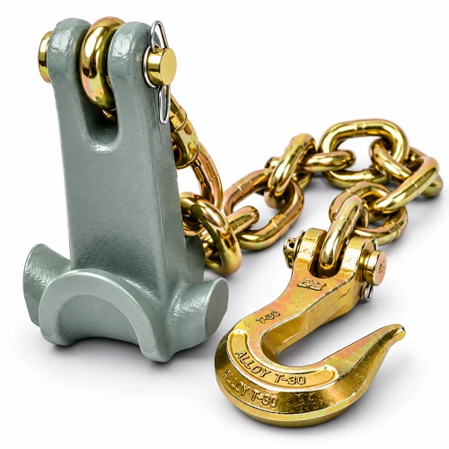 Mo-Clamp 4153 Hole Plug & Clevis Hook with 18 inches of 3/8-inch pulling chain.