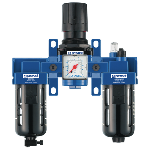 Prevost TT SM202 Filter Regulator Lubricator 3 Pc. Set 3/8" FNPT Prevost TT SM202 Filter Regulator Lubricator 3 Pc. Set 3/8" FNPT