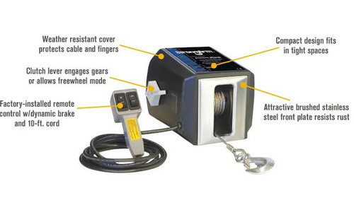 9024025 Winch with Remote and Bracket