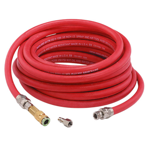 DeVilbiss HA7335 is a 35' x 3/8" Nyliner II fluid hose assembly with NPS female fittings on both ends.