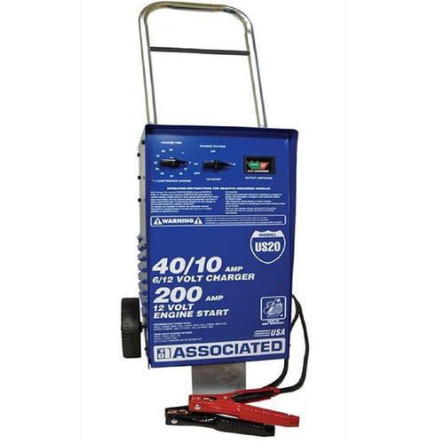 Associated US20 6/12 Volt40/40/10 Amp330 Amp Manufacturers Boost Wheel Charger with 90 Minute Timer