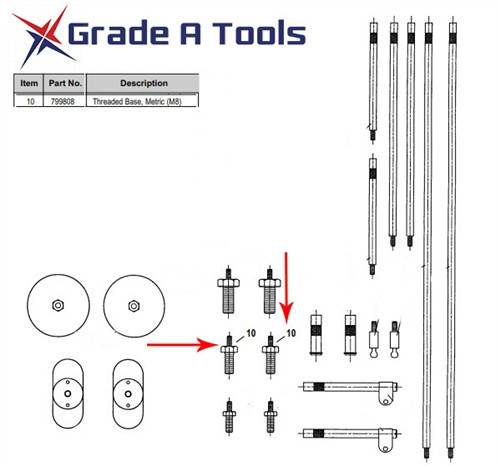 Chief Vertical Surface Attachment - Threaded Base Metric M8 - Used 799808 Chief Vertical Surface Attachment - Threaded Base Metric M8 - Used 799808