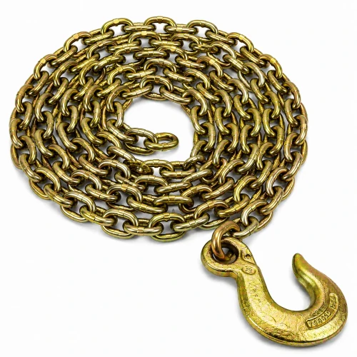 Mo-Clamp 6011 3/8-inch × 10-foot Grade 70 frame machine tower chain with welded slip hook for professional collision repair.