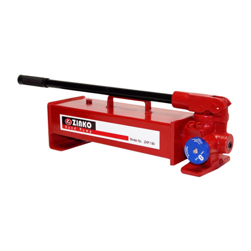 Zinko ZHP-180 180 Cu In Two-Speed Hand Pump – durable, portable two-speed hydraulic hand pump engineered for lifting, pushing, pulling, and tensioning in industrial, construction, automotive shops, and general maintenance applications.