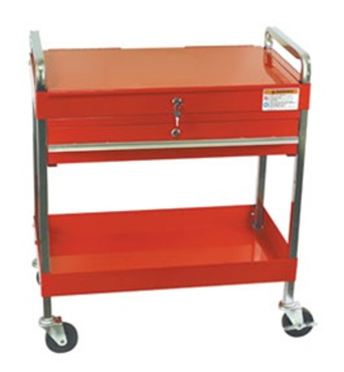 Sunex 8013A Red Deluxe Service Cart with Locking Top and Drawer