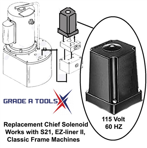 Chief frame machine Hydraulic Pump Solenoid - S21 & Ez Liner II - A