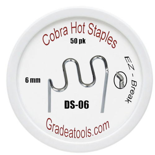 DS-06 Cobra Hot Staples DS-06 S-Pattern 6mm a for strong, durable repairs on plastic bumpers, fenders, and panels.