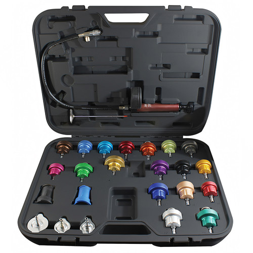 ATD Tools 3302 – complete 24-piece cooling system pressure test and refill kit that finds leaks fast.