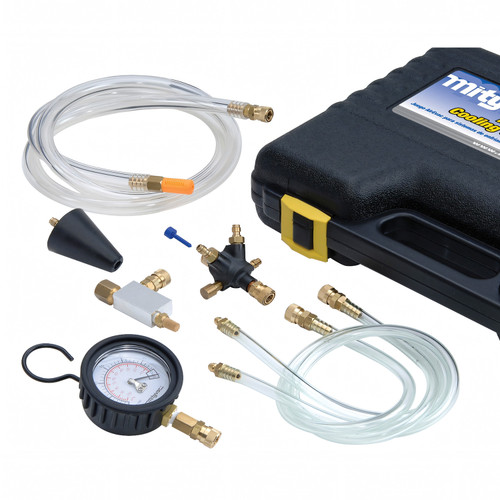 Mityvac MV4535 Cooling System AirEvac and Refill Kit is a pneumatic tool that quickly purges trapped air from automotive cooling systems and refills them.