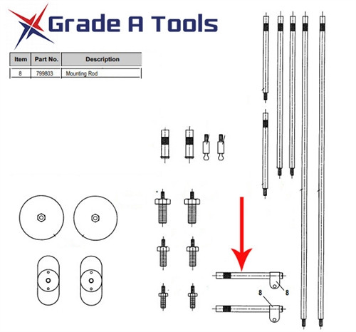 Chief Vertical Surface Attachment - Mounting Rod - Used 799803 Chief Vertical Surface Attachment - Mounting Rod - Used 799803
