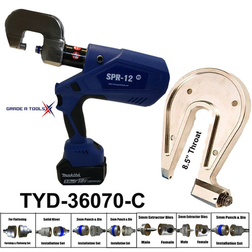 SPR-12 Aluminum Self Piercing Rivet Gun for Collision repair works with Ford and GM vehicles , also Known as A SPR riveter B SPR-12 Aluminum Self Piercing Rivet Gun for Collision repair works with Ford and GM vehicles , also Known as A SPR riveter B