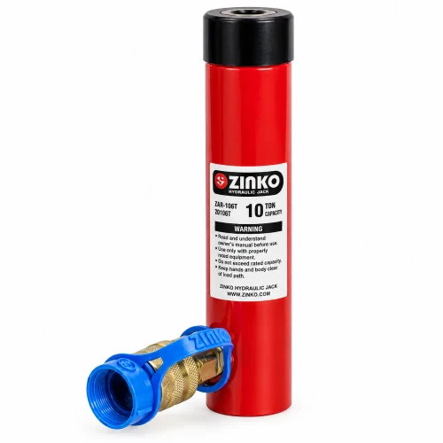 Zinko ZAR-106T 10-ton 6-inch stroke threaded hydraulic cylinder.