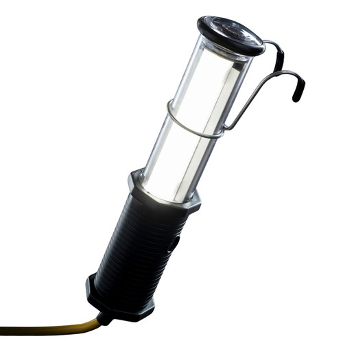 Saf-T-Lite 1950-2010 Stubby II with End Light on 50' Cord Tool Tap & Xtreme Shield – rugged portable LED work light designed for reliable illumination in auto body shops, paint booths, and industrial settings.