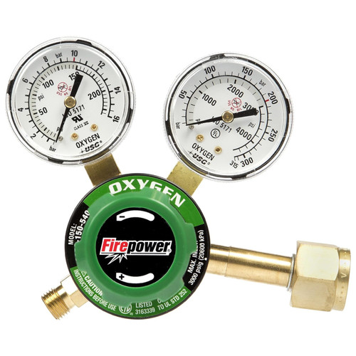Firepower 0781-9826 250 Oxygen Regulator - for precise pressure and flow control in oxyfuel welding, cutting, brazing.