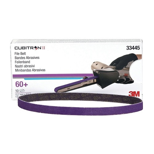 3M 33445 1/2" x 18" 60+ Grade Cubitron II File Belt - 10 PK