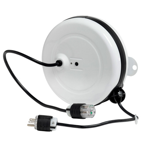 Saf-T-Lite 2630-1013 Reversed Power Reel, 30' Cord – specialized industrial-grade retractable power supply reel designed for reliable electricity delivery.