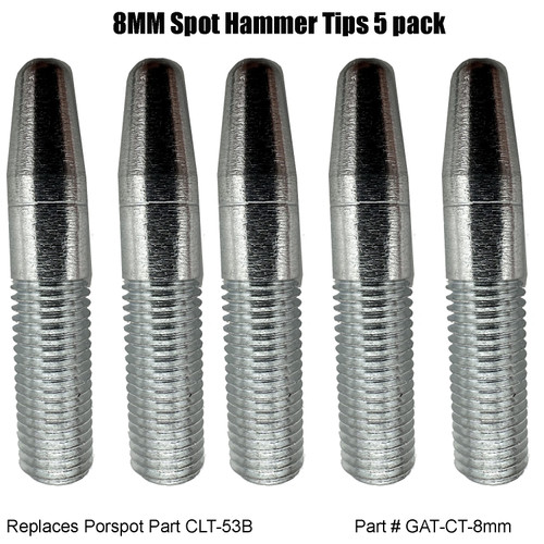 8mm Spot Hammer Contact tips - works with Prospot Dent repair 5-Pack  A