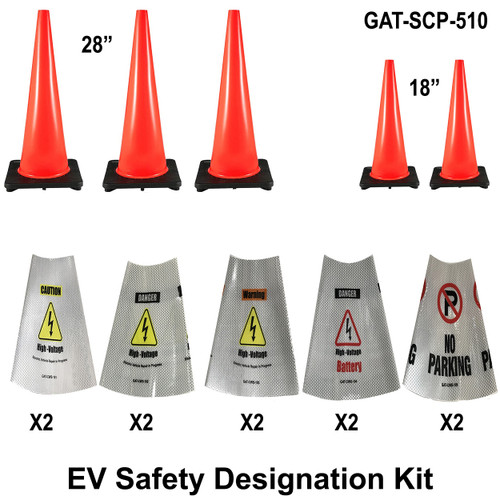 Electric Vehicle Repair Safety Cone Package 510 -2