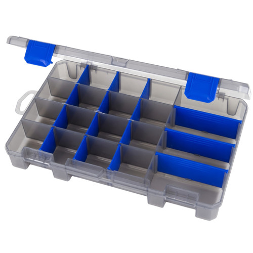 GAT-RivetCase2 Rivet Storage Case clear plastic organizer with 20 compartments for  SPR rivets, blind rivets, fasteners, nuts, bolts, and more.