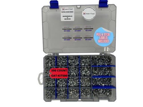 500 Piece Self Piercing Rivet Kit. 5.3mm X 6.0mm 500 Piece Self Piercing Rivet Kit. 5.3mm X 6.0mm