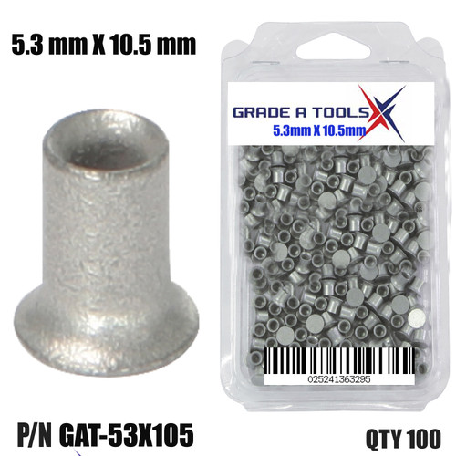 5.3mm x 10.5mm Self Piercing Rivets, 100/Box 5.3mm x 10.5mm Self Piercing Rivets, 100/Box