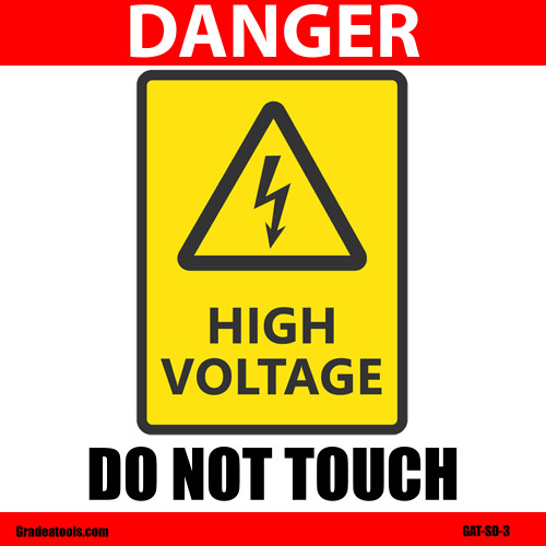 Static Cling Decal - Danger High Voltage - Red