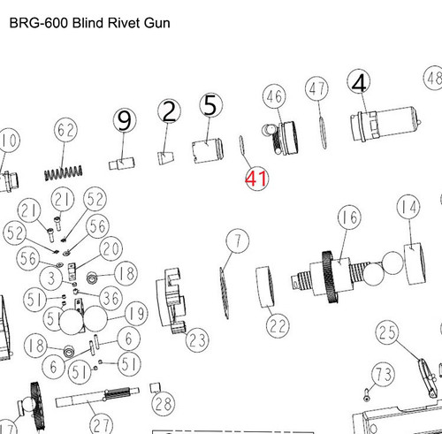 O-Ring A-for BRG-600 Blind Rivet Gun B
