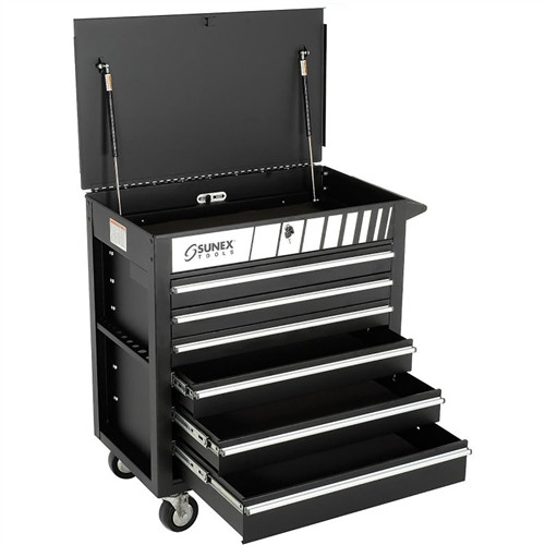 Sunex 8057BK Full Drawer Professional Duty Service Cart-Black