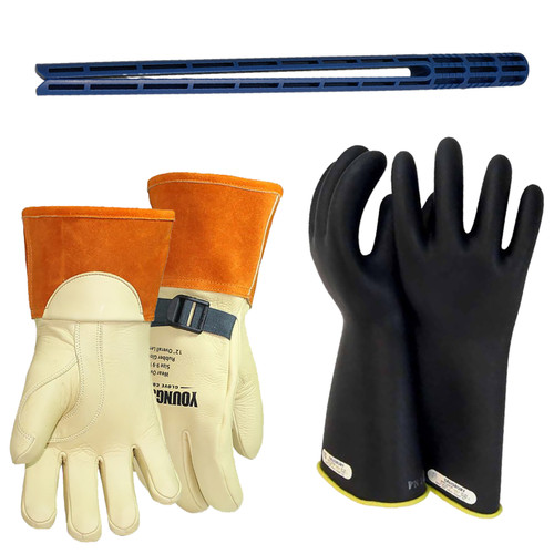CyberTruck Compliant Rubber Electrical Insulating Glove Kit, Class 1 B