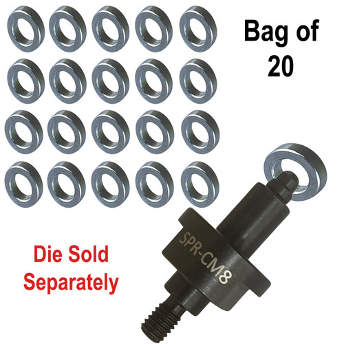 8mm Flow Form Calibration Punch Rings - for SPR Riveters (Qty 20) B 8mm Flow Form Calibration Punch Rings - for SPR Riveters (Qty 20) B