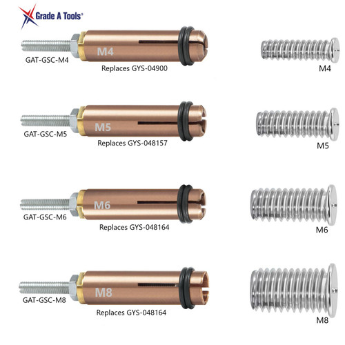 Weld Stud Screw Chuck Holder - M4, M5, M6, M8 for GYS Dent Pullers B