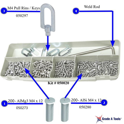 Aluminum Weld Screw Kit - Alu Box Standard - Consumable Box Kit Case  050020 B
