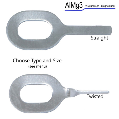 AlMg3  Aluminum Dent Pulling Rings Keys - Straight & Twisted A