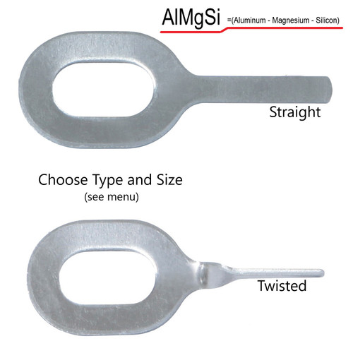 AlMgSi Aluminum - Silicon Dent Pulling Rings Keys - Straight & Twisted A AlMgSi Aluminum - Silicon Dent Pulling Rings Keys - Straight & Twisted A