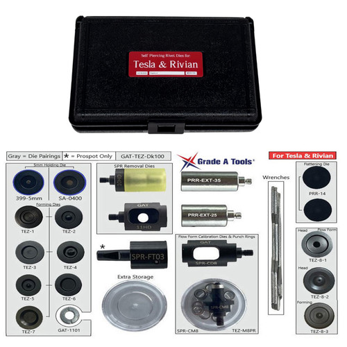 SPR Rivet Die Kit - For Tesla & Rivian SPR Repairs - 24 Piece Kit -B SPR Rivet Die Kit - For Tesla & Rivian SPR Repairs - 24 Piece Kit -B
