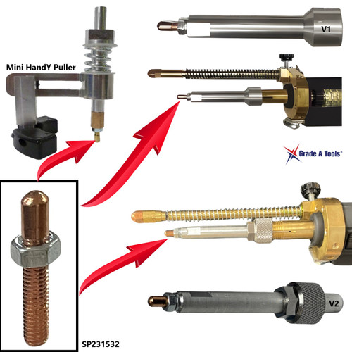 Martech Power Puller Electrode Contact Tips part # SP231532 & view of the associated items it works with