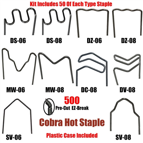 Cobra Hot Staples Kit - 10 Types CK-10 (500 Staples)