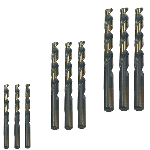 CryoCobalt Drill Bit Bundle (9 Pack) – Includes 3 each of 1/4, 5/16 7 3/8 drill bits.