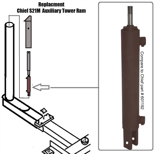 Chief Frame Machine S21M - Auxiliary Tower Ram dual acting rear hydraulic cylinder 601192  A2