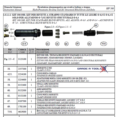 Nose Piece & Nozzle Assembly (508/50R) - RIV-3123100
