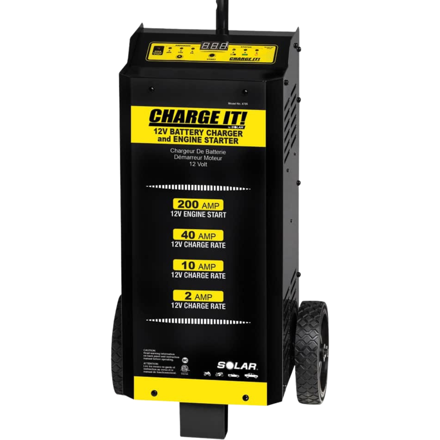 Solar 4735 6/12 Volt Wheel Battery Charger w/ Engine Start
