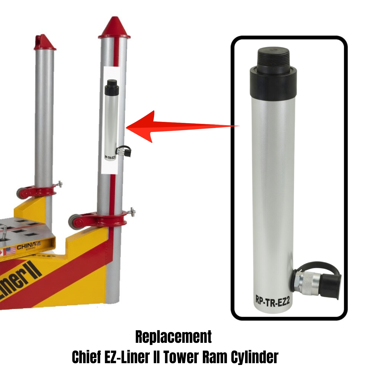 Replacement Chief EZ Liner II Tower Ram 5-Ton ram with 10