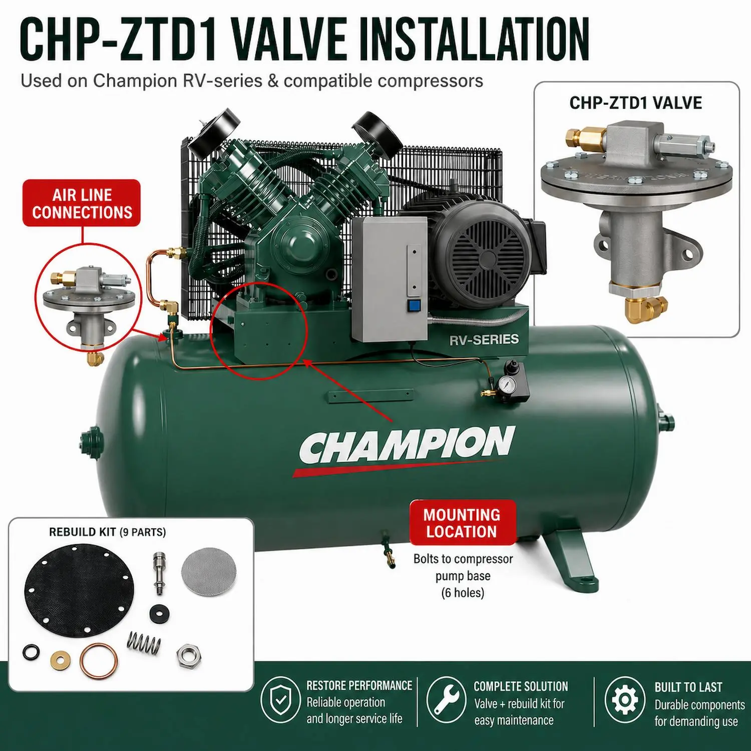 Auto Tank Drain ZTD1-Overhaul Kit -Champion #Z5941
