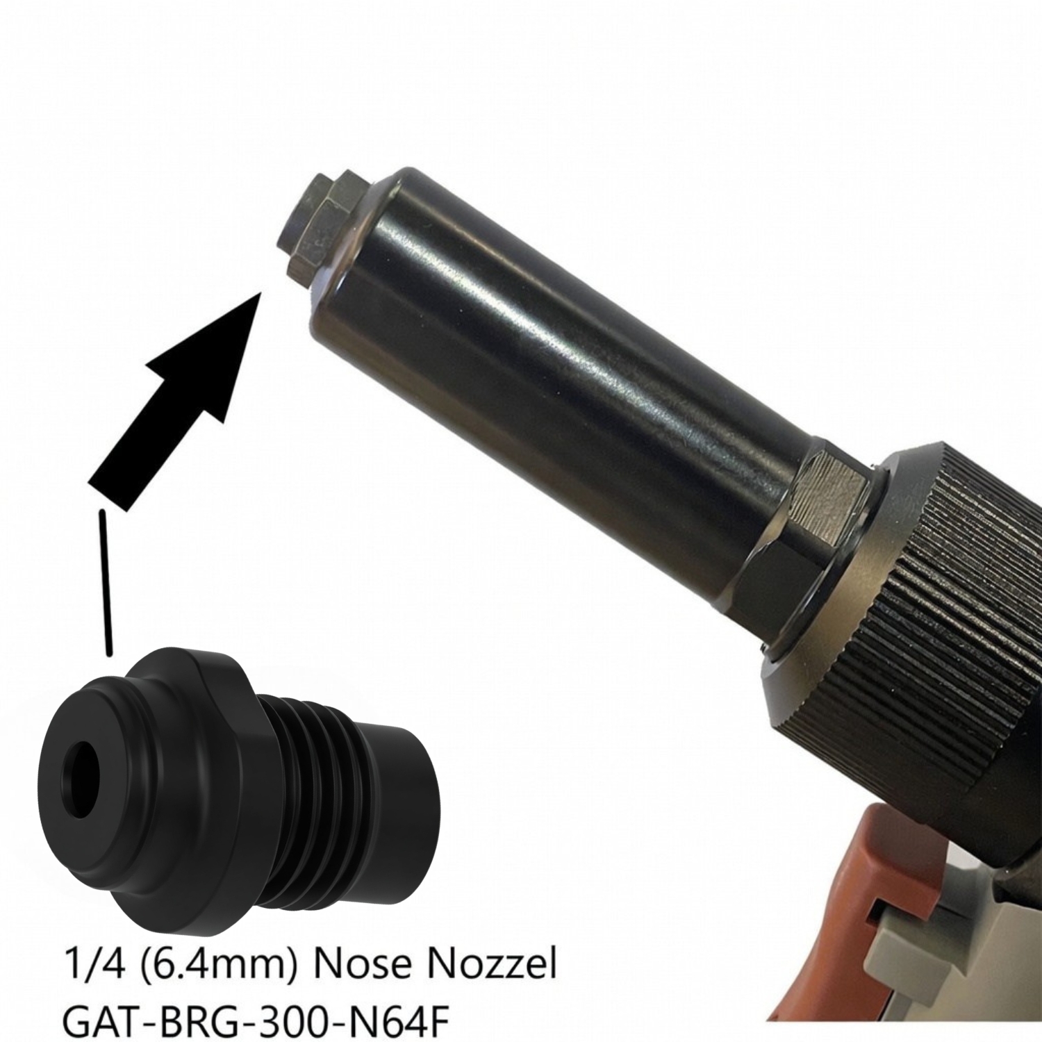 Nozzle 1/4 or 6.4mm Flat - for BRG-300 Blind Rivet Gun